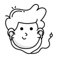 Basic Listening song icon designed in sketchy style RGB vector