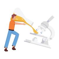 Basic Character based flat illustration of lab research RGB vector