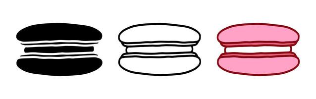 Set of Macarons cartoon doodle, , Illustration. vector