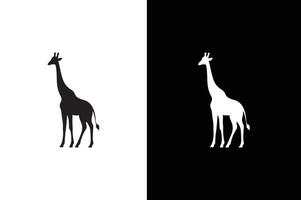 Giraffe icon silhouette illustration. Giraffe icon in flat black color isolated on white background. vector