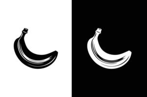 Banana black and white background icon silhouette. Banana icon illustration. vector