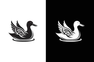 Duck icon silhouette illustration. Simple duck icon design template . vector