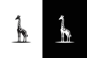 Giraffe icon silhouette illustration. Giraffe icon in flat black color isolated on white vector