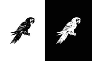 Parrot icon silhouette isolated on white black background. parrot silhouette, on white black background vector