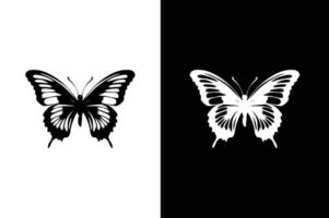 Butterfly silhouette icon illustrations on a black background. Butterfly icon. Simple illustration of big butterfly vector
