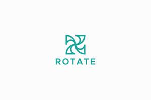Rotate Logo Abstract Letter R Symbol Monogram Icon Initial Concept Branding vector