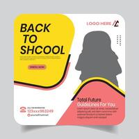 Creative School Admission Social Media Post Design Template vector