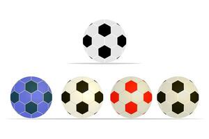image of soccer ball in different styles and colors vector