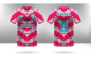 Red jersey design template with nice pattern vector