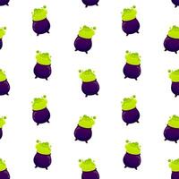 Cauldron with green potion seamless pattern. Halloween background, backdrop, wallpaper vector