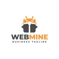 web mining logo design vector