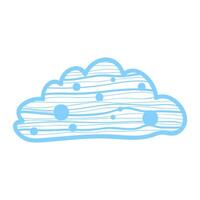 Hand Drawn Cloud With Horizontal Waves And Circles vector