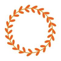 Decorative Abstract Leaves Wreath Empty Circle Frame vector