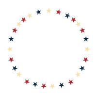 Multicolored Stars Round Frame Border vector