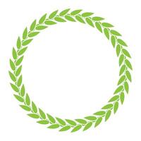 Green Laurel Wreath Round Frame Illustration vector