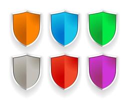 Different Colour Shield Badges vector