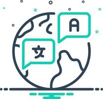 Mix icon for foreign language vector