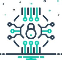 Mix icon for network security vector