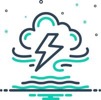 Mix icon for thunderstorm vector