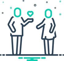 Mix icon for flirt vector