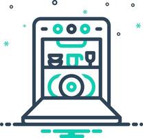 Mix icon for dishwasher vector