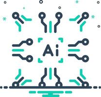 Mix icon for artificial intelligence vector
