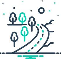Mix icon for way vector