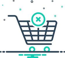 Mix icon for empty cart vector