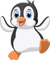 Cartoon happy penguin cartoon on white background vector