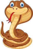 cartoon happy snake isolated on white background vector