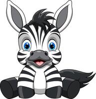 Cartoon happy zebra isolated on white background vector
