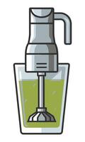 A flat illustration of immersion blender or hand mini blender isolated on white background vector