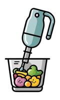 A flat illustration of immersion blender or hand mini blender isolated on white background vector