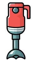 A flat illustration of immersion blender or hand mini blender isolated on white background vector