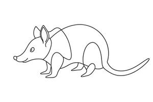 Armadillo Continuous line art illustration on white background. vector