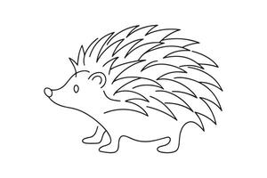 Porcupine Continuous line art illustration on white background vector