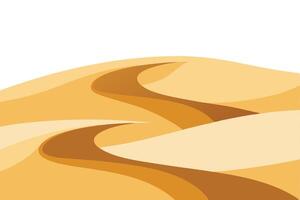 soft sand dunes against a stark white background, highlighting the natural curves and textures of the sand flat illustration on white background vector
