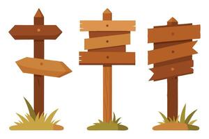 Wooden sign isolated on white background, perfect for adding text or graphics illustration set on white background vector