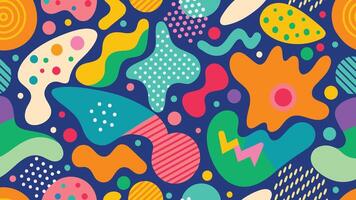 Abstract organic shape seamless pattern with color random shape illustration vector