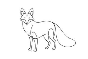 Fox Continuous line art illustration on white background. vector
