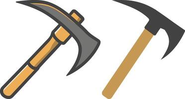 Pickaxe isolated illustration on white background, pickaxe in flat style vector