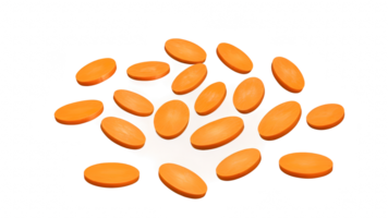 Fresh Carrot Slices Floating on Clear Background png