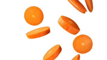 Rich Orange Carrot Slices on Transparent Background for Versatile Use png