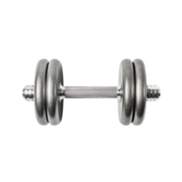 Metal Single Dumbbell on Isolated Background. Robust Dumbbell for Weightlifting and Gym png