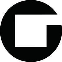 Minimalist letter G logo, Minimal geometric square shape letter G logo vector