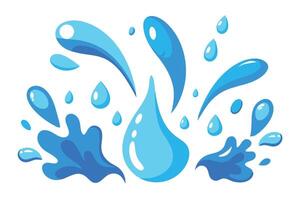 Water splashing and drop illustration set on white background vector