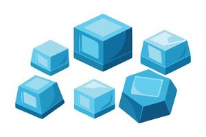 ice cubes illustration set on white background vector