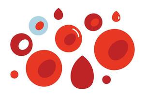 Various blood cells, showcasing their distinct shapes and colors illustration set on white background vector