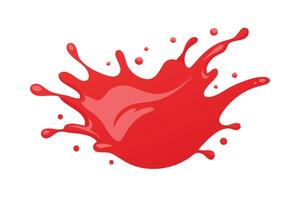 A vibrant red liquid splash captured in a dynamic moment, perfect for graphic design and digital projects flat illustration on white background vector