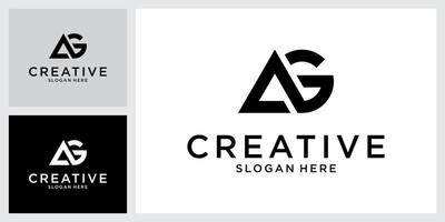 AG or GA initial letter logo design vector